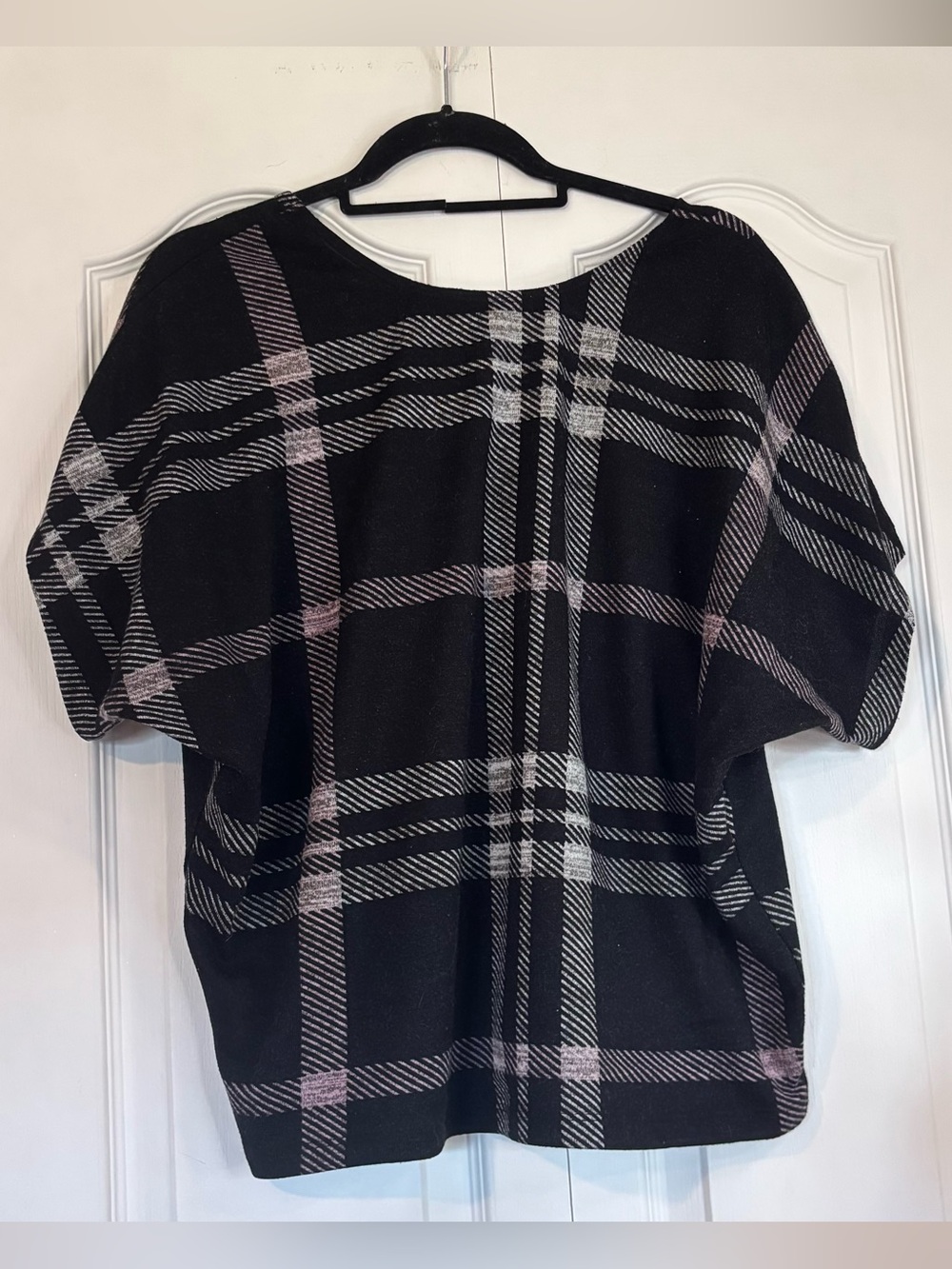 Cleo Plaid Boatneck Knit Top - Picture 3 of 4
